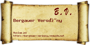Bergauer Versény névjegykártya